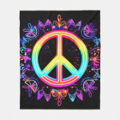 Rainbow Peace Symbol Art Fleecedecke (Vorderseite)