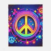 Rainbow Peace Symbol Art Fleecedecke (Vorderseite)
