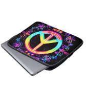 Rainbow Peace Symbol Art Laptopschutzhülle (Vorne Knopf)