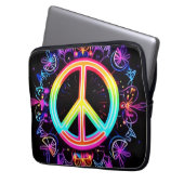 Rainbow Peace Symbol Art Laptopschutzhülle (Vorderseite Links)