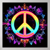Rainbow Peace Symbol Art Poster (Vorne)