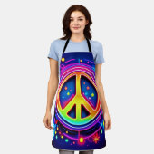 Rainbow Peace Symbol Art Schürze (Getragen)