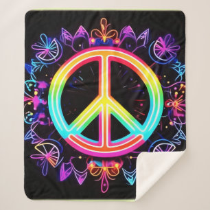 Rainbow Peace Symbol Art Sherpadecke