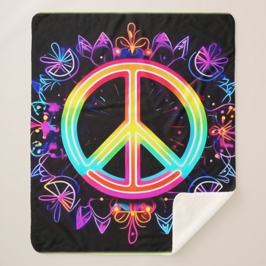 Rainbow Peace Symbol Art Sherpadecke (Vorderseite)