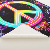 Rainbow Peace Symbol Art Sherpadecke (3/4)