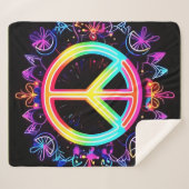 Rainbow Peace Symbol Art Sherpadecke (Vorderseite (Horizontal))