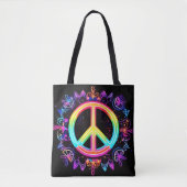 Rainbow Peace Symbol Art Tasche (Vorderseite)