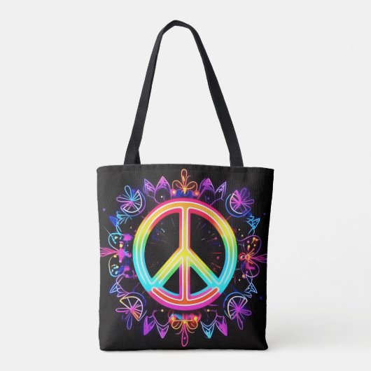 Rainbow Peace Symbol Art Tasche (Rückseite)