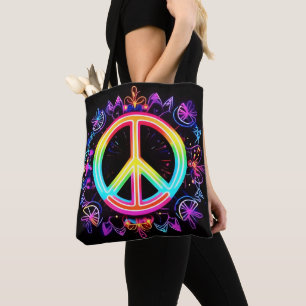Rainbow Peace Symbol Art Tasche