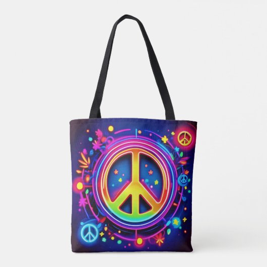 Rainbow Peace Symbol Art Tasche (Rückseite)
