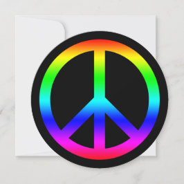 Rainbow Peace Symbol auf der Black Custom Grußkart