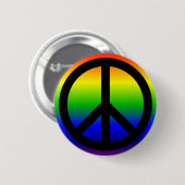 Rainbow Peace Symbol Button (Vorne & Hinten)