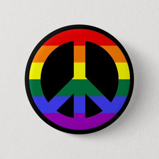 Rainbow Peace Symbol Button (Vorderseite)