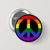 Rainbow Peace Symbol Button (Vorne & Hinten)