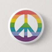 Rainbow Peace Symbol für die Liebe der Friedensfre Button (Vorderseite)
