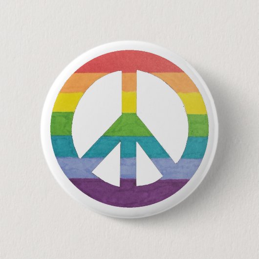 Rainbow Peace Symbol für die Liebe der Friedensfre Button (Vorderseite)