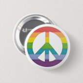 Rainbow Peace Symbol für die Liebe der Friedensfre Button (Vorne & Hinten)