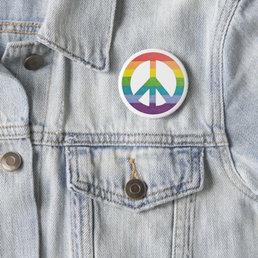 Rainbow Peace Symbol für die Liebe der Friedensfre Button (Beispiel)