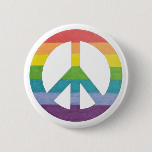 Rainbow Peace Symbol für die Liebe der Friedensfre Button