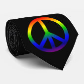 Rainbow Peace Symbol Krawatte (Gerollt)