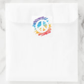 Rainbow Peace Symbol Quadratischer Aufkleber (Tasche)