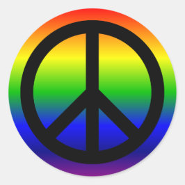 Rainbow Peace Symbol Runder Aufkleber