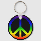 Rainbow Peace Symbol Schlüsselanhänger (Vorderseite)