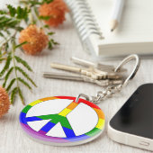 Rainbow Peace Symbol Schlüsselanhänger (Vorderseite rechts)