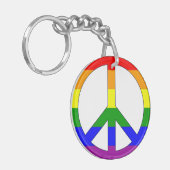 Rainbow Peace Symbol Schlüsselanhänger (Vorderseite links)
