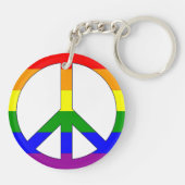 Rainbow Peace Symbol Schlüsselanhänger (Rückseite)