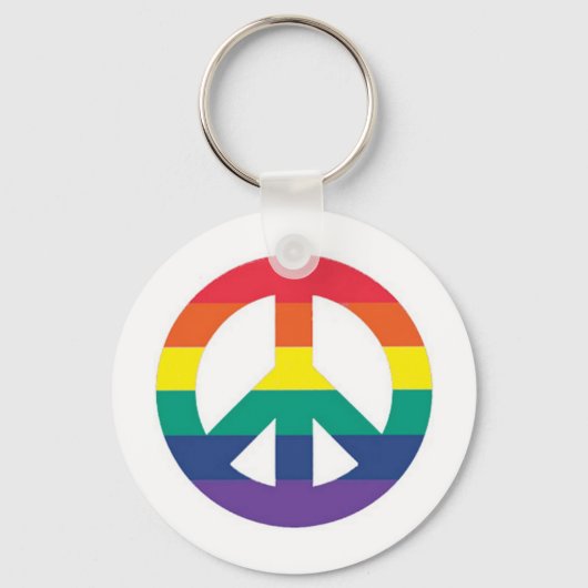 Rainbow Peace Symbol Schlüsselanhänger (Vorderseite)