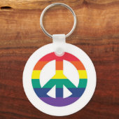 Rainbow Peace Symbol Schlüsselanhänger (Vorderseite)