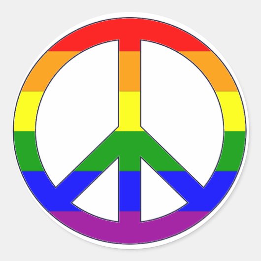 Rainbow Peace Symbol Sticker (Vorderseite)