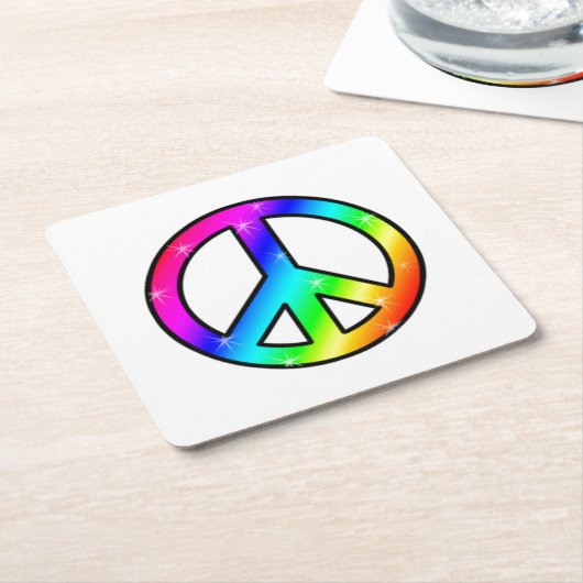 Rainbow Peace Untersetzer (angewinkelt)