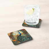 Rainbow Peacock Beverage Coaster Set Getränkeuntersetzer (Rechte Seite)
