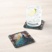 Rainbow Peacock Beverage Coaster Set Getränkeuntersetzer (Rechte Seite)