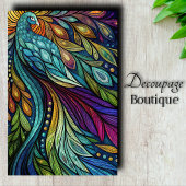 Rainbow Peacock Decoupage Seidenpapier