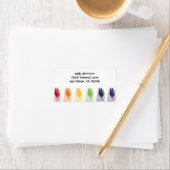 Rainbow Peacock Feather Address Labels Adressaufkleber (Insitu)