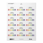 Rainbow Peacock Feather Address Labels Adressaufkleber (Vorne)