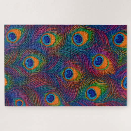 Rainbow Peacock Feathers Puzzle (Horizontal)