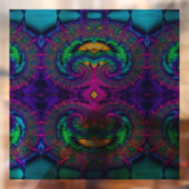 Rainbow Peacock Fraktal Swirl farbiges Glas Look Fensteraufkleber (Blatt 2)