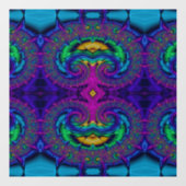 Rainbow Peacock Fraktal Swirl farbiges Glas Look Fensteraufkleber (Blatt)