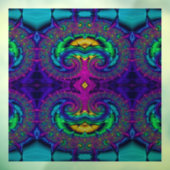 Rainbow Peacock Fraktal Swirl farbiges Glas Look Fensteraufkleber (Blatt 3)