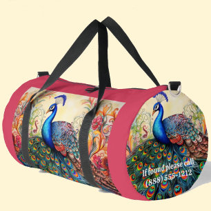 Rainbow Peacock Large Duffel Bag Duffle Bag