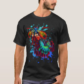 Rainbow Peacock Mantis Shrimp Blue Splash T-Shirt (Vorderseite)