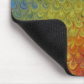 Rainbow Peacock Marble Mousepad (Ecke)