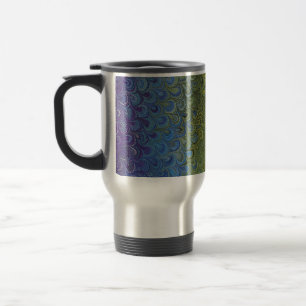 Rainbow Peacock Marble Reisebecher
