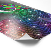 Rainbow Peacock Print Fotodruck (Ecke)