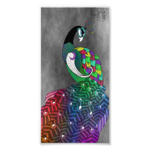 Rainbow Peacock Print Fotodruck