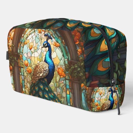 Rainbow Peacock Toilettenartikel Beutel Dopp Kit (Rechte Ecke)